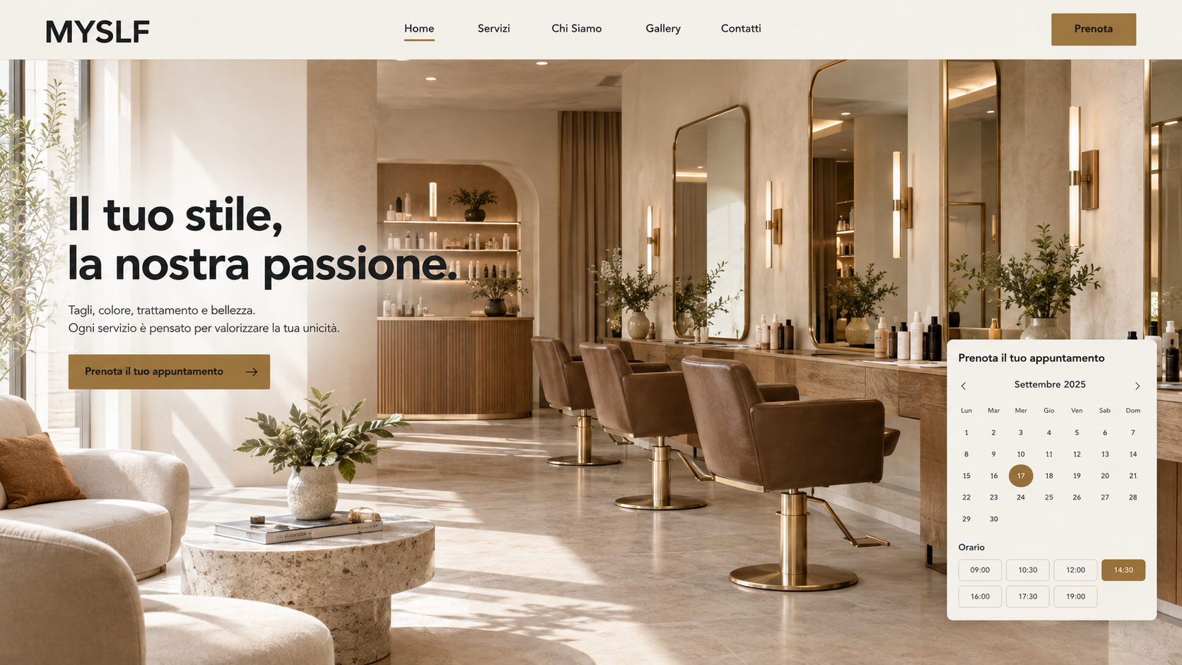 Esempio sito web MYSLF